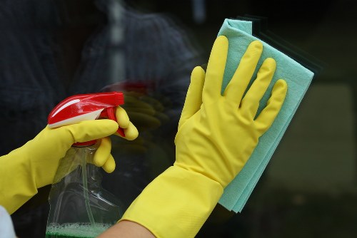 Professional deep cleaning of a greasy oven interior