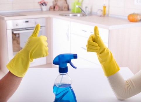 Cleaning professional preparing a safe end of tenancy clean