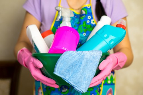 Cleaner preparing a Cheapendof rental property for end of tenancy inspection