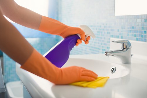 Local cleaners carrying out detailed deep cleaning in a Cheapendof property